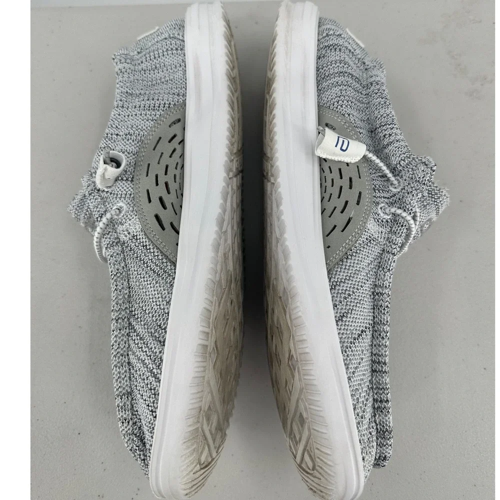 Hey Dude Wally Free Sox Metal Grey Knit Slip On Loafers Men's 12 112273193